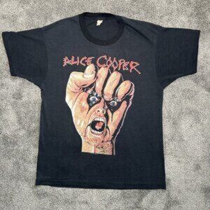 Alice Cooper 1987 T Shirt Size Large Raise Your Fist And Yell Tour Black Tours